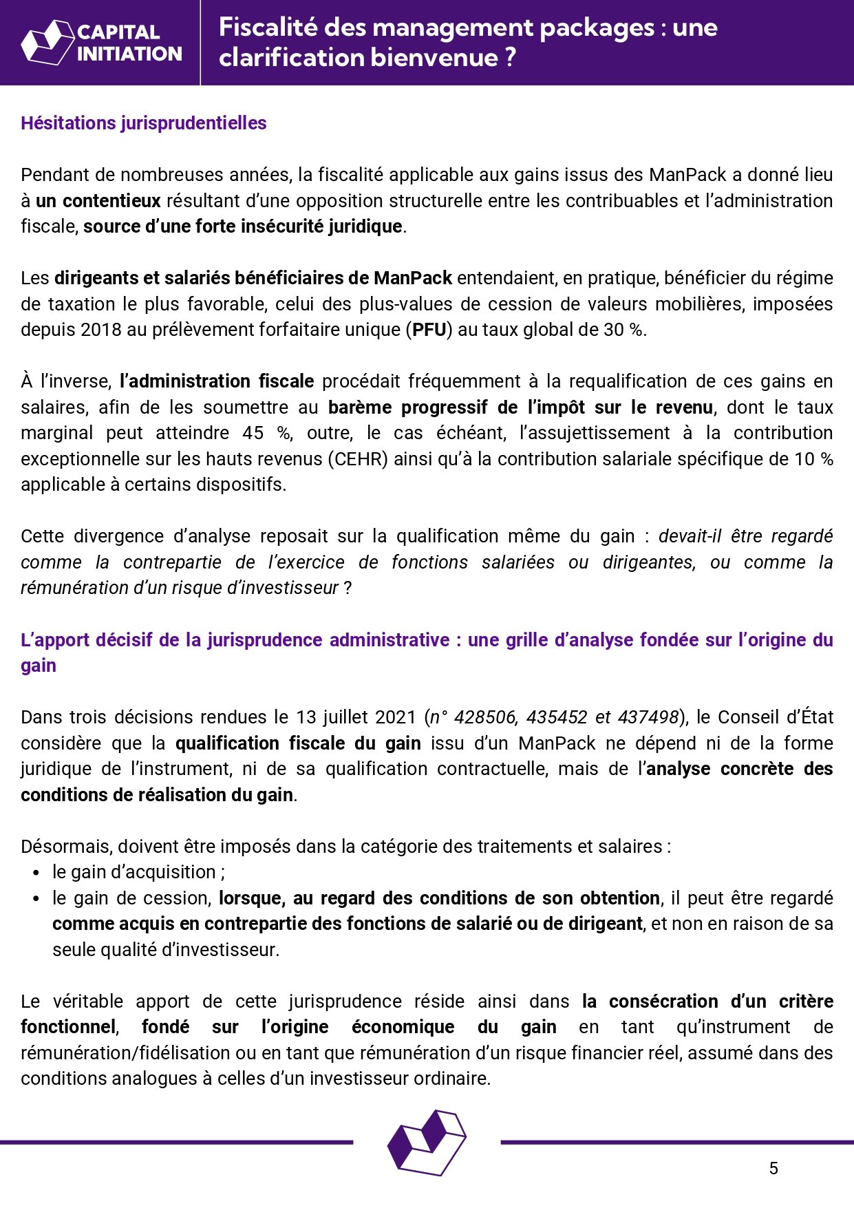 La fiscalité des managements packages - une clarification bienvenue ?_page-0005